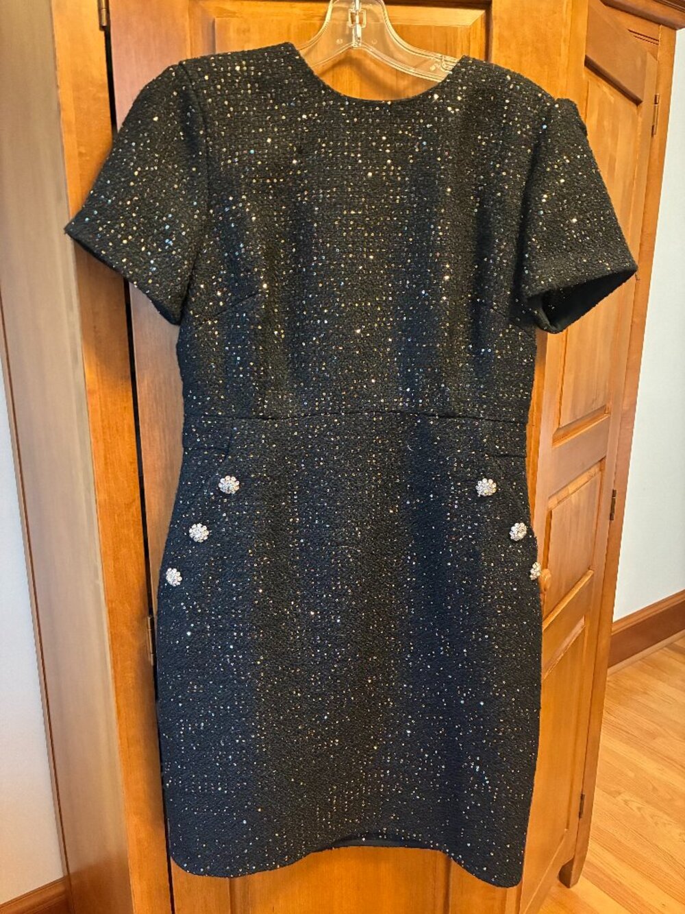 At Taylor Tweed & Sparkle Short-sleeve Sheath Dress